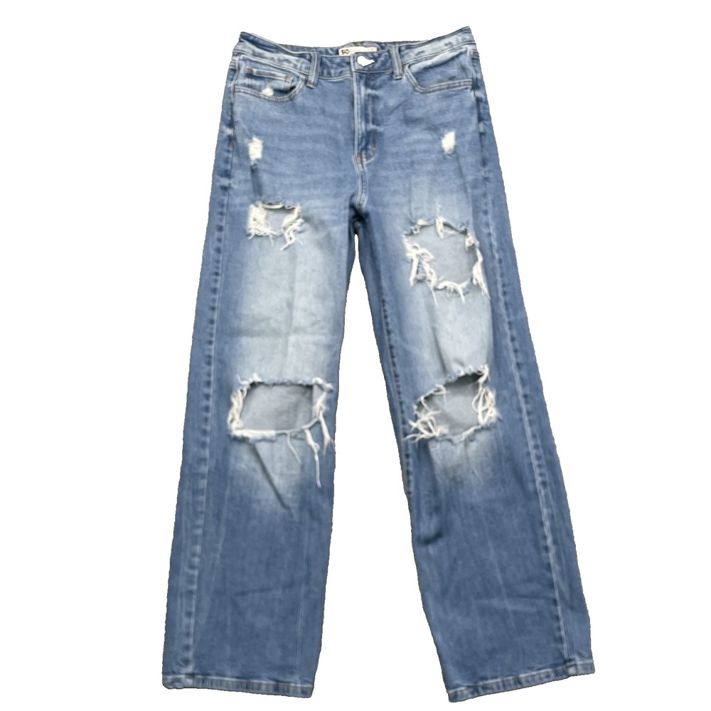 SO Jeans Women's 30 Distressed High Rise Baggy Dad Skate Streetwear Grunge 90's